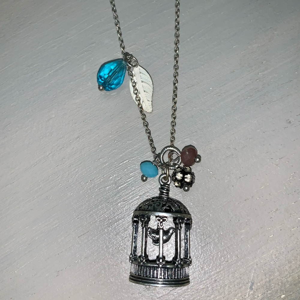 💕Birdcage charm necklace